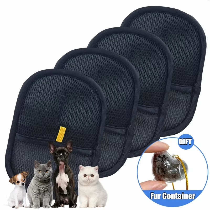 1/2/4PCS Pet Hair Removal Glove for Cats & Dogs Reusable Grooming Gloves anti Static Soft Pet Hair Cleaning Tools for Pet